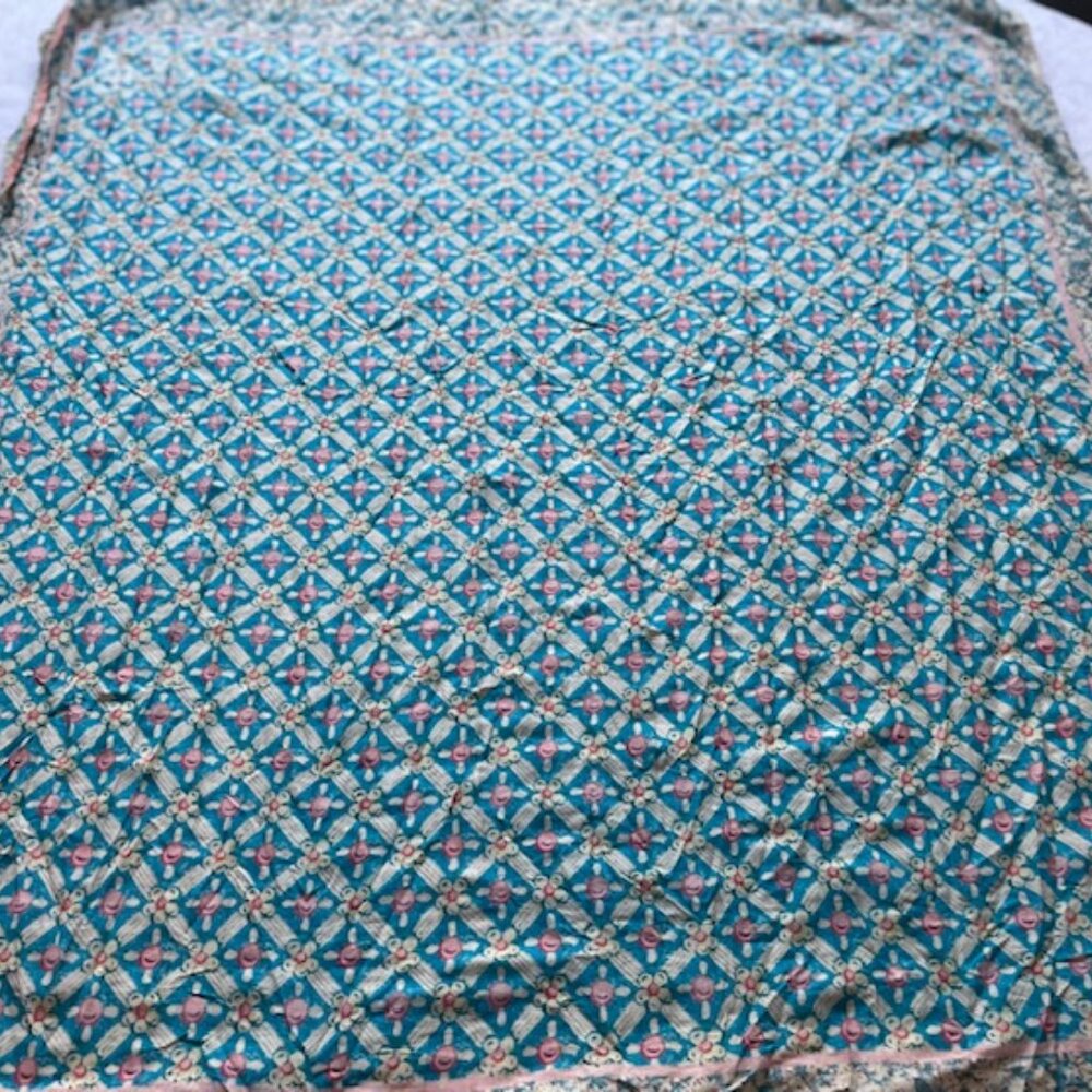 Magnolia Pearl Turquoise Floral Scarf - Picture 11 of 14